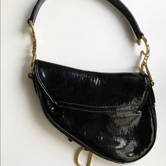 Mini Saddle Bag in Patent Leather - Picture 2 of 6